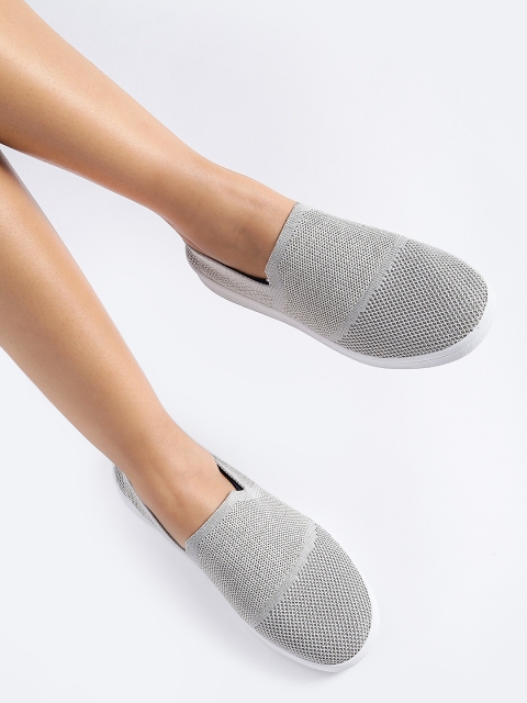 

ether Women Grey Slip-On Sneakers