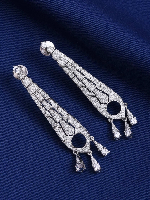 

Tistabene White Contemporary Drop Earrings