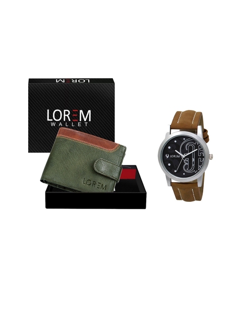 

FERRIZZO Men Brown & Green Set Of 2 Accessory Gift Set