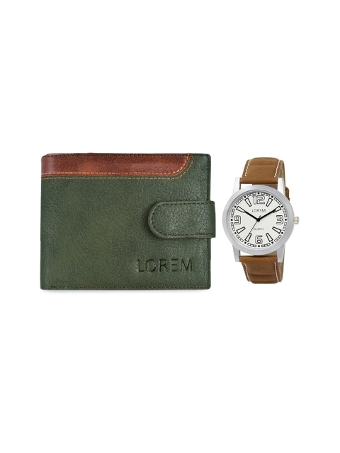 

FERRIZZO Men Brown & Green Solid Accessory Gift Set