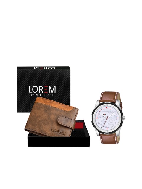 

FERRIZZO Men White & Brown Solid Accessory Gift Set