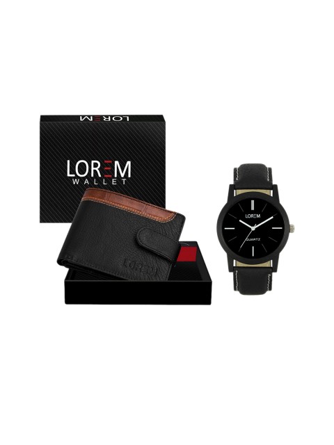 

FERRIZZO Men Black Watch and Wallet Combo Accessory Gift Set