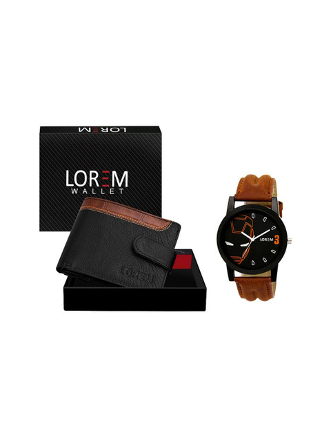 

FERRIZZO Men Black & Brown Textured Accessory Gift Set