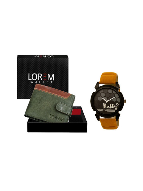 

FERRIZZO Men Orange & Green Solid Accessory Gift Set