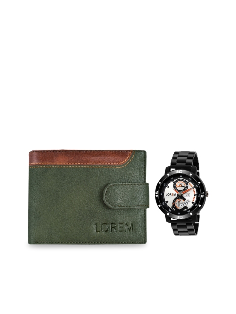 

FERRIZZO Men Black & Green Solid Accessory Gift Set