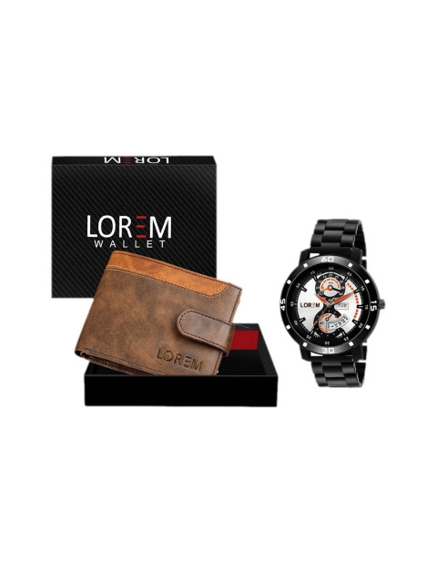 

FERRIZZO Men Black & Brown Textured Accessory Gift Set