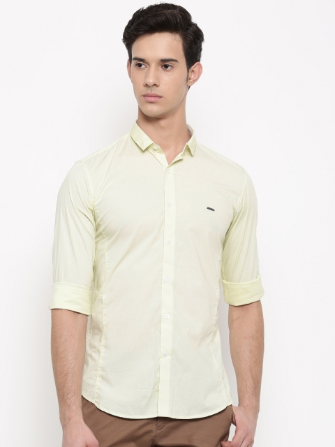 

V Dot by Van Heusen Men Green Skinny Fit Solid Casual Shirt