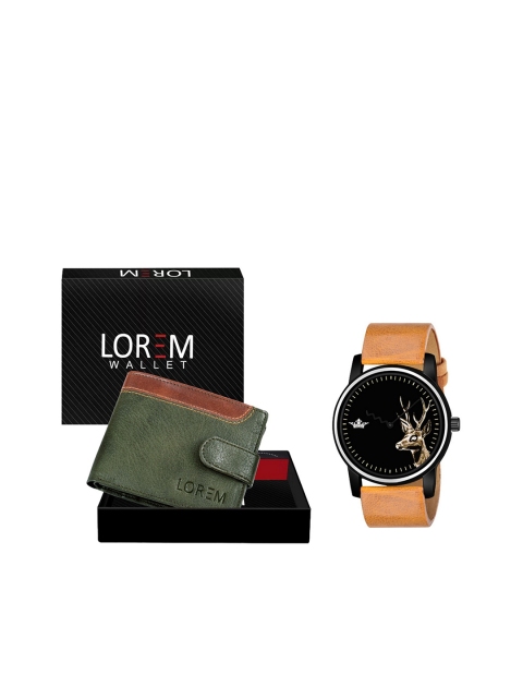 

FERRIZZO Men Green & Orange Solid Accessory Gift Set