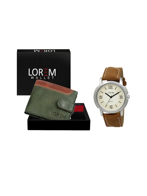

FERRIZZO Men White & Green Patterned Accessory Gift Set
