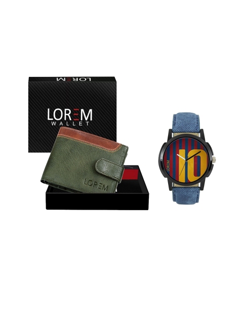 

FERRIZZO Men Blue & Green Solid Accessory Gift Set