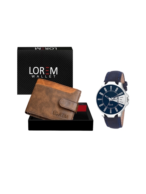 

FERRIZZO Men Blue & Brown Patterned Accessory Gift Set