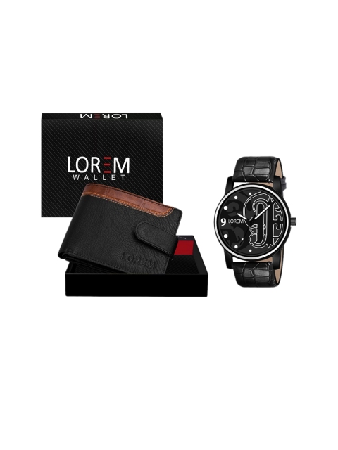 

FERRIZZO Men Black Watch and Wallet Combo Accessory Gift Set