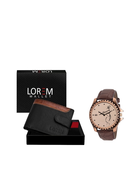 

FERRIZZO Men Black & Beige Solid Accessory Gift Set