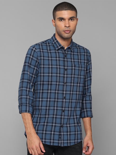 

Allen Solly Men Blue Tartan Checks Cotton Casual Shirt