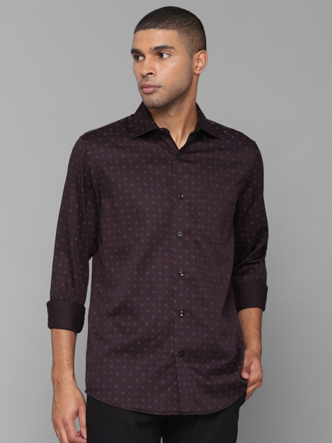 

Allen Solly Men Purple Slim Fit Printed Pure Cotton Casual Shirt