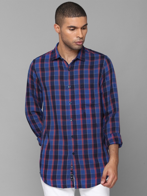 

Allen Solly Men Blue Slim Fit Tartan Checks Cotton Casual Shirt