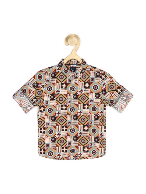 

Allen Solly Junior Boys Brown Slim Fit Printed Casual Shirt