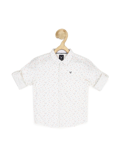 

Allen Solly Junior Boys White Slim Fit Micro Ditsy Printed Casual Shirt