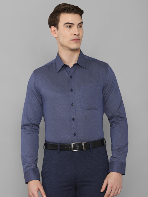 

Louis Philippe Men Navy Blue Slim Fit Printed Cotton Formal Shirt