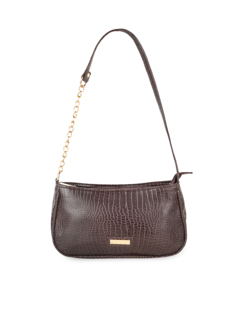 

OsaiZ Women Brown Textured Structured Shoulder Bag