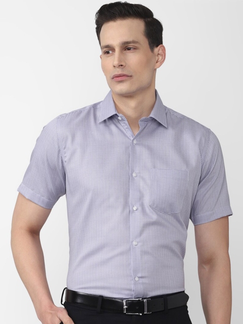 

Van Heusen Men Purple Micro Checks Checked Casual Shirt