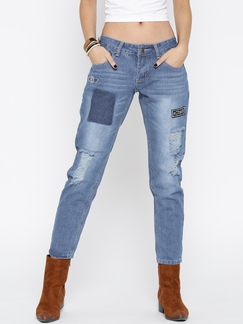 

Roadster Women Blue Boyfriend Tapered Fit Mid-Rise Mildly Distressed Jeans