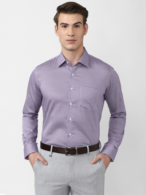 

Van Heusen Men Purple Slim Fit Micro Checks Checked Formal Shirt