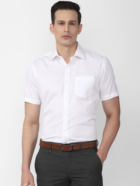

Van Heusen Men White Self Design Regular Fit Formal Shirt