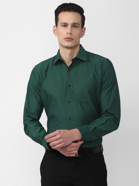 

Van Heusen Men Green Textured Formal Shirt
