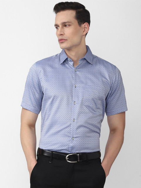 

Van Heusen Men Cotton Blue Casual Shirt