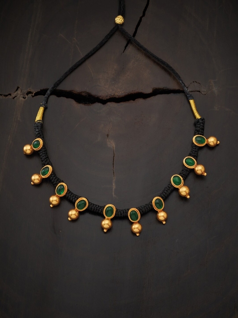 

Kushal's Fashion Jewellery Green & Gold-Toned Silver Necklace
