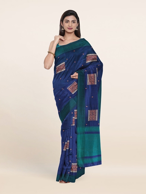 

Pothys Blue & Green Woven Design Art Silk Saree