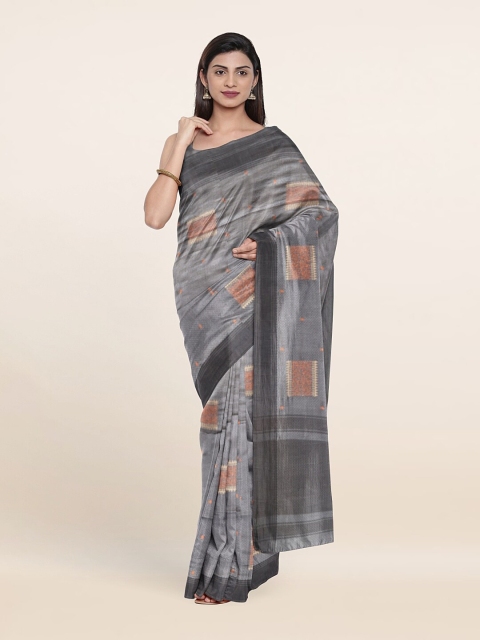 

Pothys Grey Ethnic Motifs Art Silk Saree