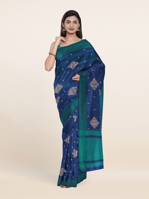 

Pothys Blue & Green Woven Design Zari Art Silk Saree