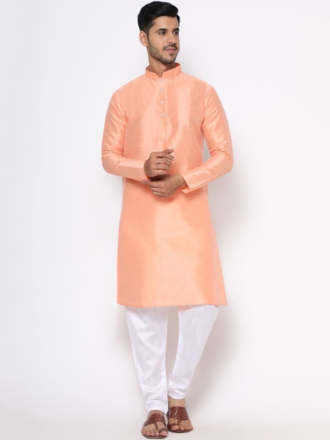 

Vastrasky Global Men Peach-Coloured Pure Cotton Kurta With Pyjamas