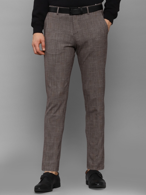 

Allen Solly Men Brown Textured Slim Fit Trousers