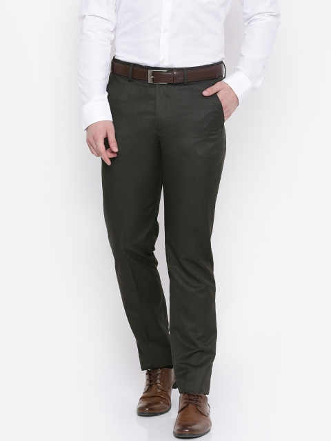 

Peter England Men Brown Slim Fit Solid Formal Trousers