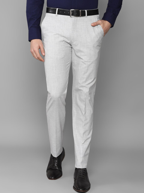 

Louis Philippe Men Grey Solid Textured Slim Fit Trouser