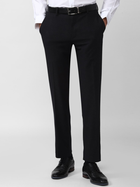 

Peter England Men Black Slim Fit Trousers