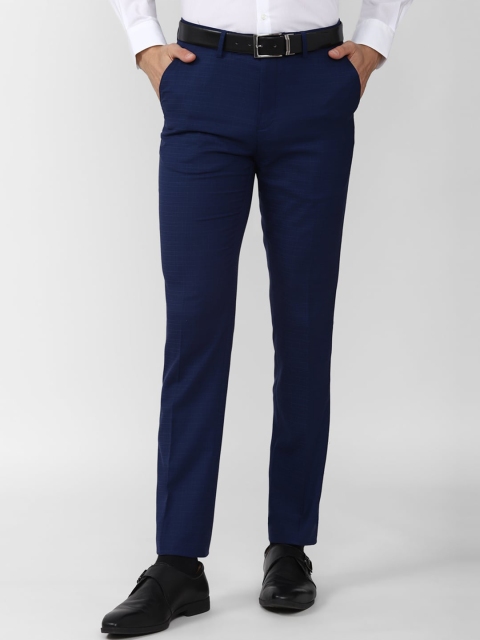 

Peter England Elite Men Navy Blue Slim Fit Trousers