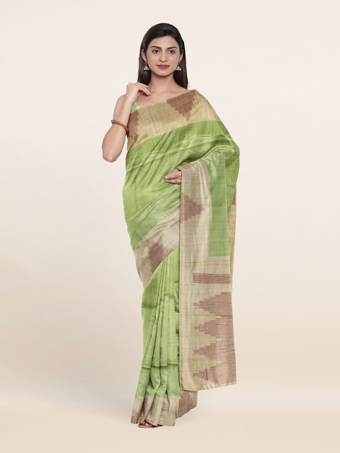 

Pothys Women Green & Beige Zari Art Silk Saree