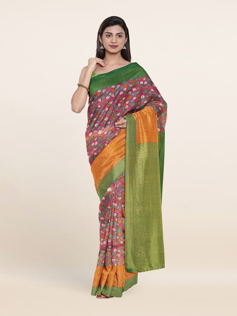 

Pothys Pink & Gold-Toned Kalamkari Zari Art Silk Saree