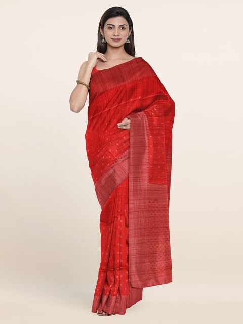 

Pothys Red Ethnic Motifs Art Silk Saree