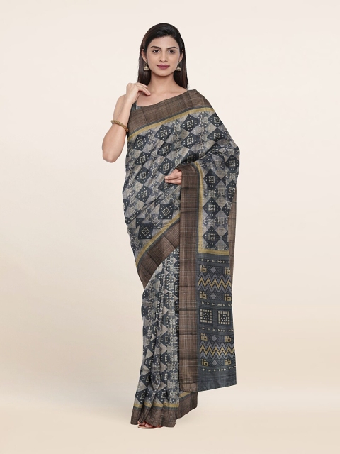

Pothys Grey & White Zari Art Silk Saree