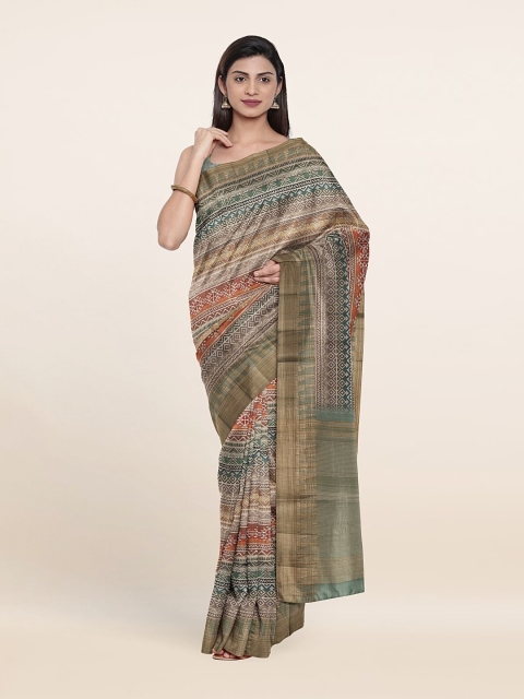 

Pothys Green & White Zari Art Silk Saree