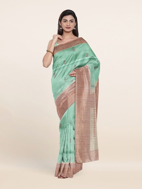 

Pothys Women Green & Pink Woven Design Art Silk Saree