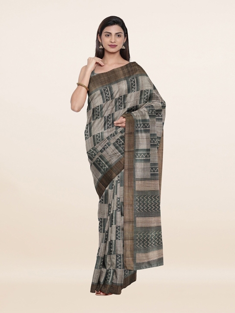 

Pothys Cream-Coloured & Gold-Toned Zari Art Silk Saree