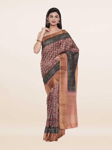

Pothys Maroon & Black Floral Zari Art Silk Saree