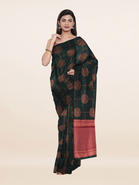 

Pothys Women Green & Pink Woven Design Art Silk Saree