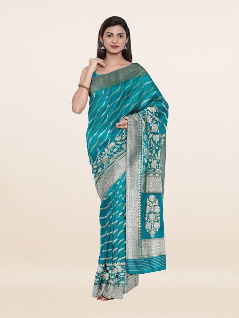 

Pothys Green & Gold-Toned Woven Design Zari Art Silk Saree